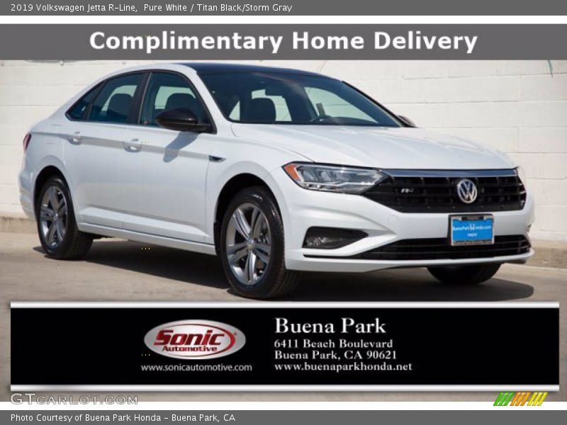 Pure White / Titan Black/Storm Gray 2019 Volkswagen Jetta R-Line