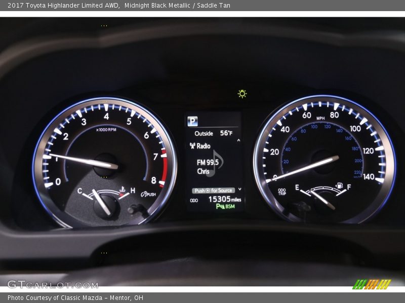 Midnight Black Metallic / Saddle Tan 2017 Toyota Highlander Limited AWD