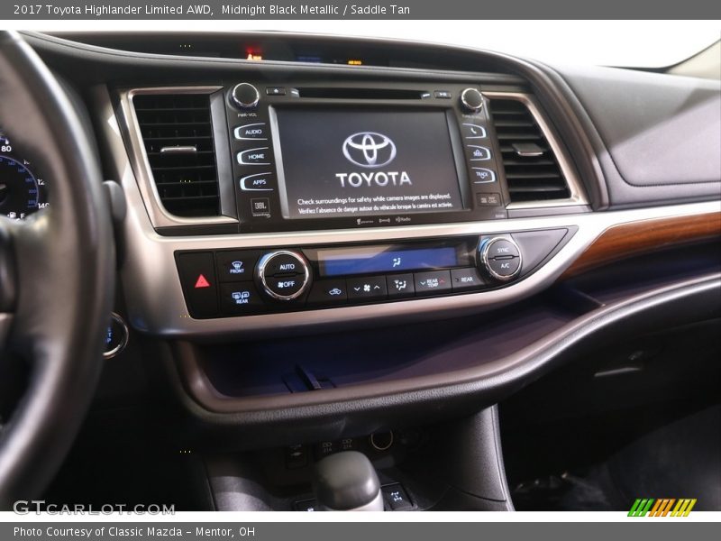 Midnight Black Metallic / Saddle Tan 2017 Toyota Highlander Limited AWD