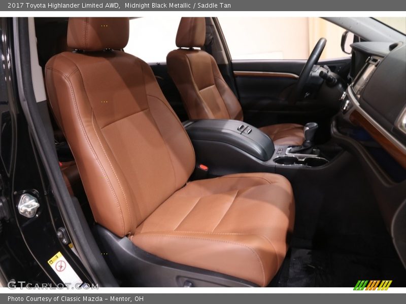 Midnight Black Metallic / Saddle Tan 2017 Toyota Highlander Limited AWD