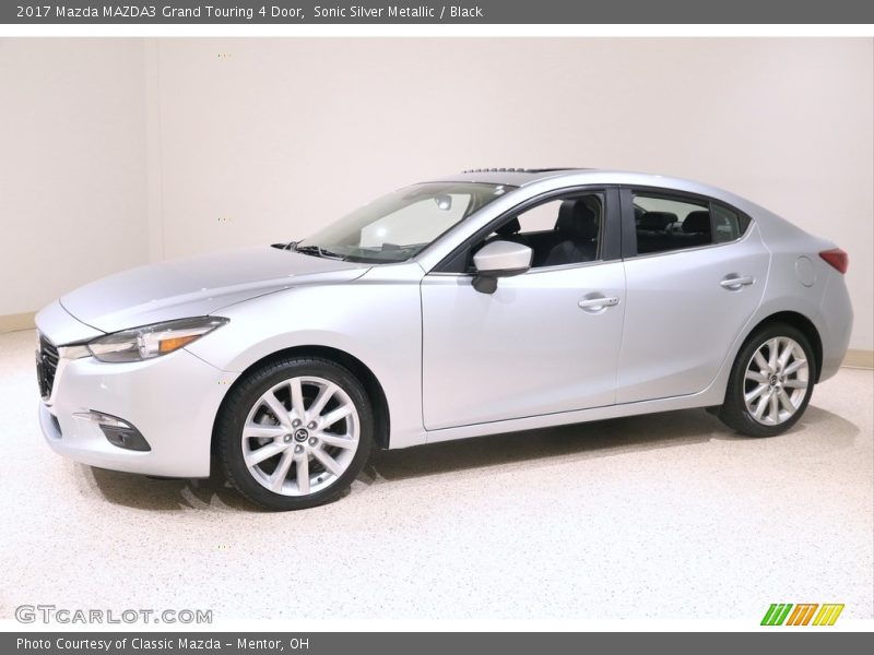 Sonic Silver Metallic / Black 2017 Mazda MAZDA3 Grand Touring 4 Door