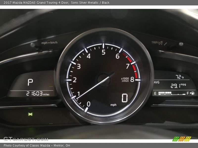 Sonic Silver Metallic / Black 2017 Mazda MAZDA3 Grand Touring 4 Door