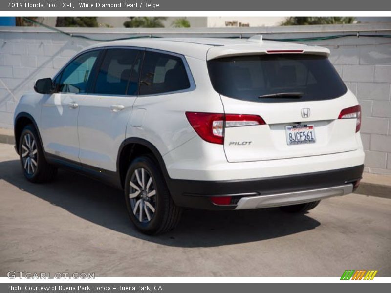White Diamond Pearl / Beige 2019 Honda Pilot EX-L