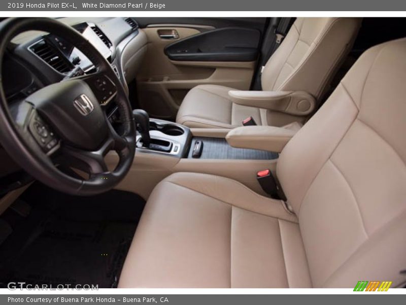 White Diamond Pearl / Beige 2019 Honda Pilot EX-L