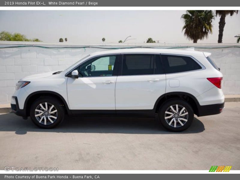 White Diamond Pearl / Beige 2019 Honda Pilot EX-L
