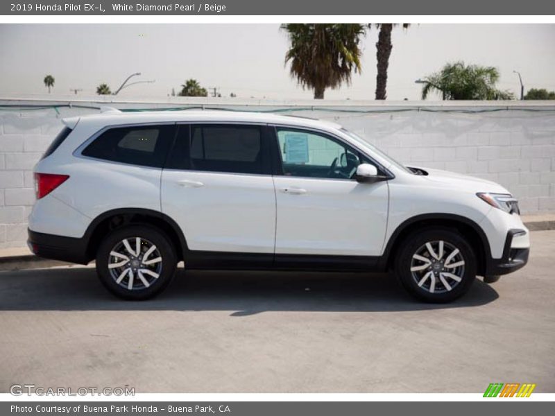White Diamond Pearl / Beige 2019 Honda Pilot EX-L