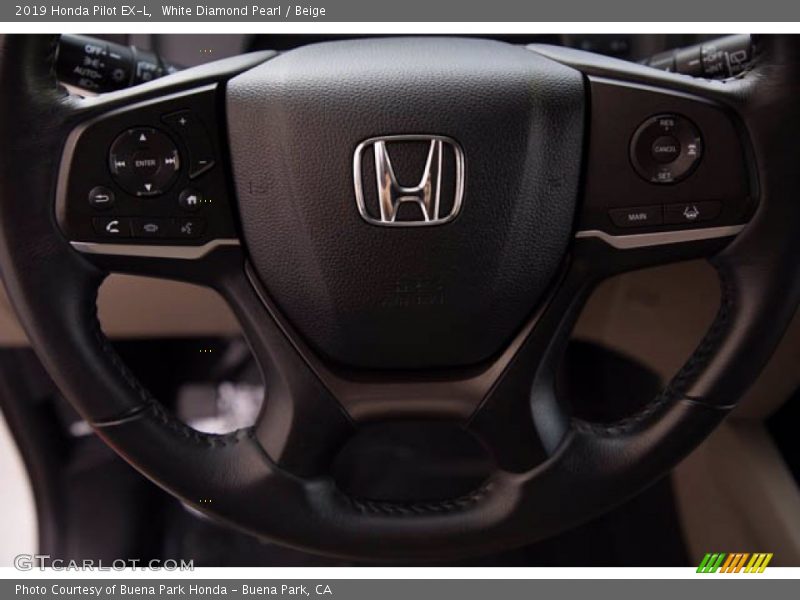 White Diamond Pearl / Beige 2019 Honda Pilot EX-L