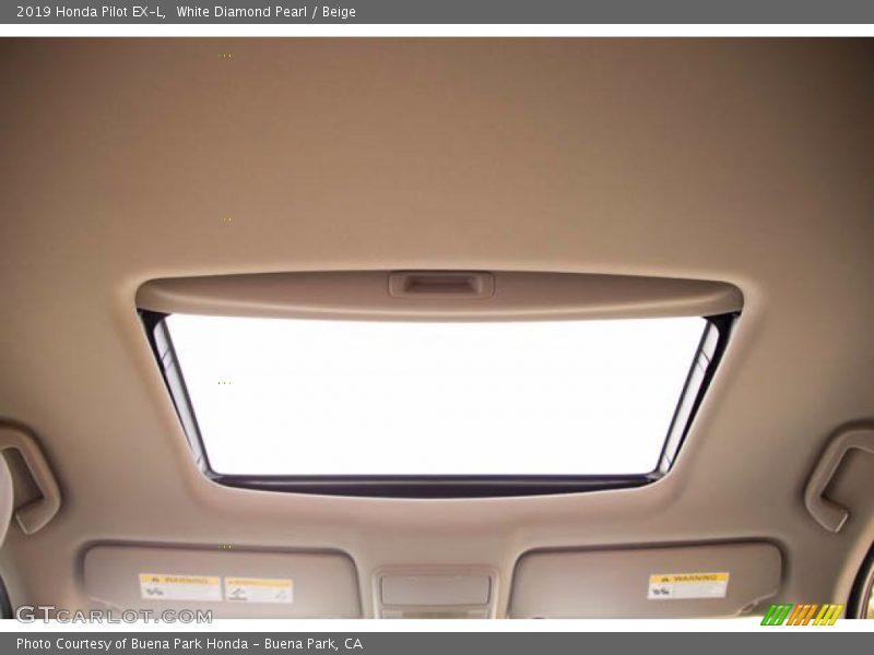 White Diamond Pearl / Beige 2019 Honda Pilot EX-L