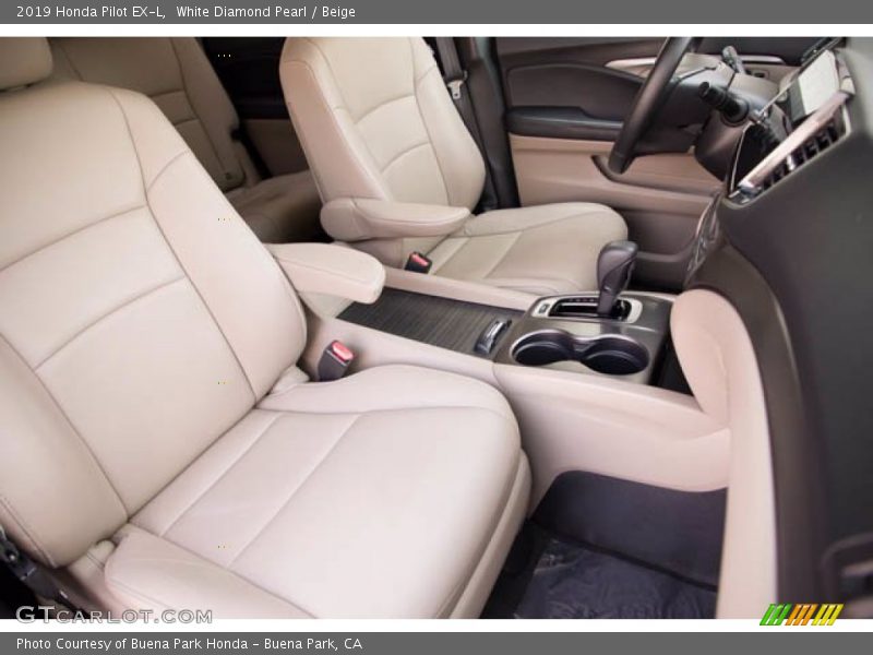 White Diamond Pearl / Beige 2019 Honda Pilot EX-L