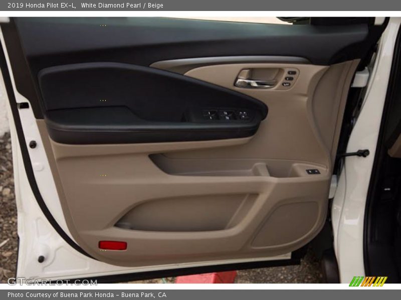 White Diamond Pearl / Beige 2019 Honda Pilot EX-L