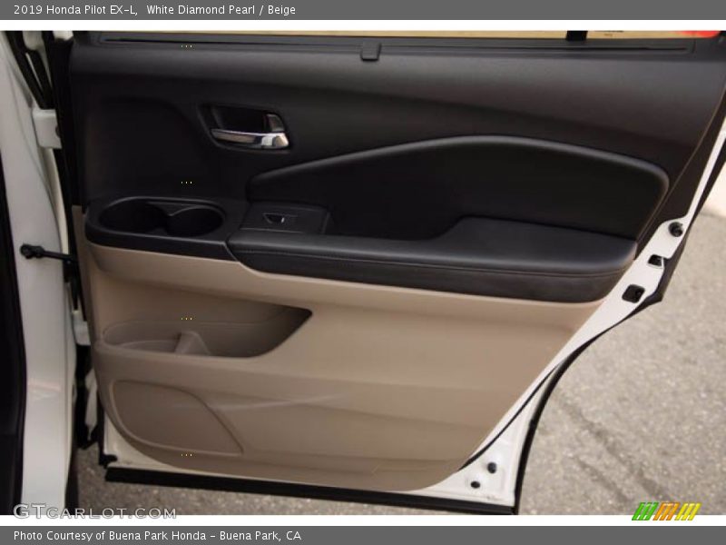 White Diamond Pearl / Beige 2019 Honda Pilot EX-L