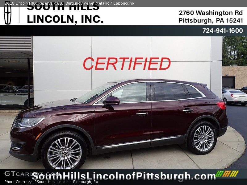 Burgundy Velvet Metallic / Cappuccino 2018 Lincoln MKX Reserve AWD