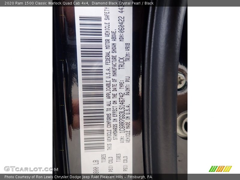 Diamond Black Crystal Pearl / Black 2020 Ram 1500 Classic Warlock Quad Cab 4x4