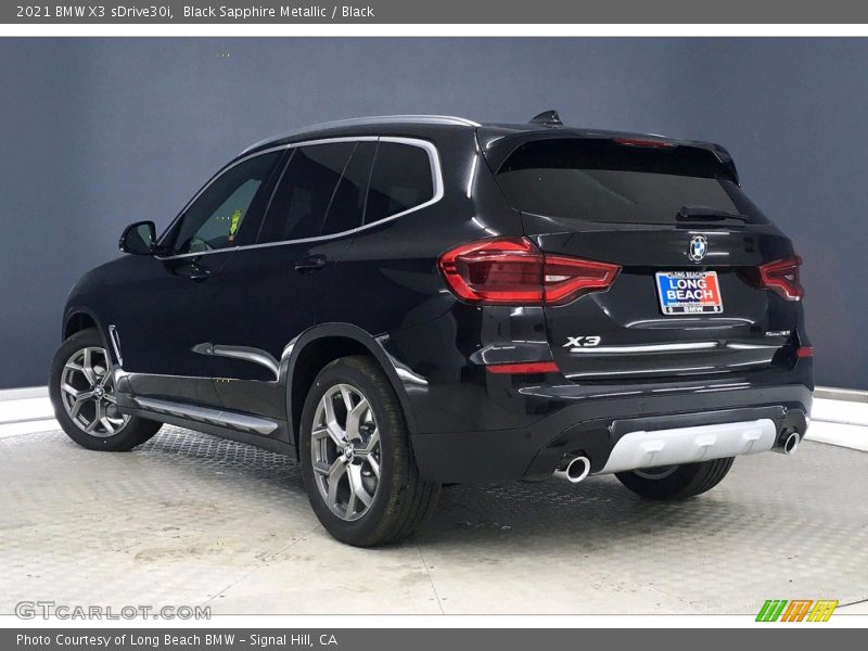 Black Sapphire Metallic / Black 2021 BMW X3 sDrive30i