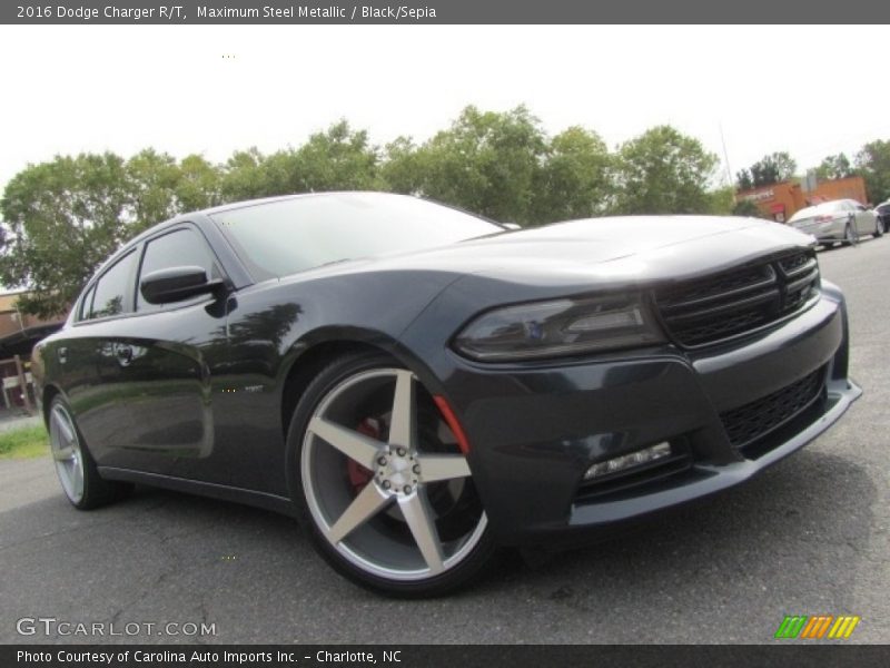 Maximum Steel Metallic / Black/Sepia 2016 Dodge Charger R/T