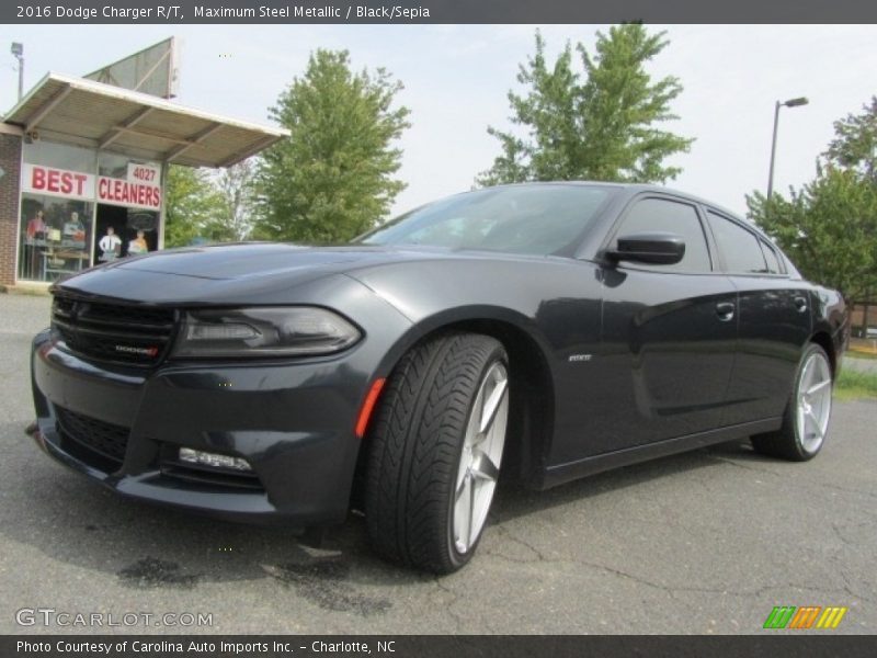 Maximum Steel Metallic / Black/Sepia 2016 Dodge Charger R/T