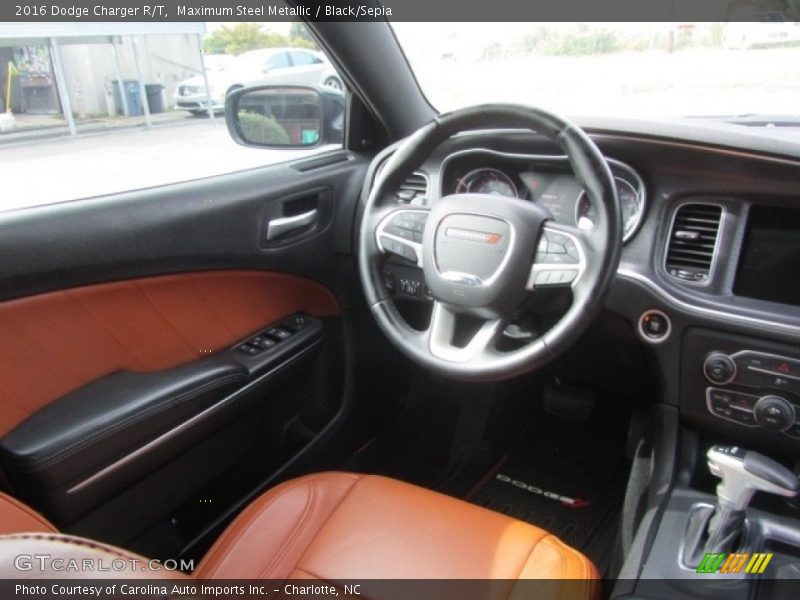 Maximum Steel Metallic / Black/Sepia 2016 Dodge Charger R/T