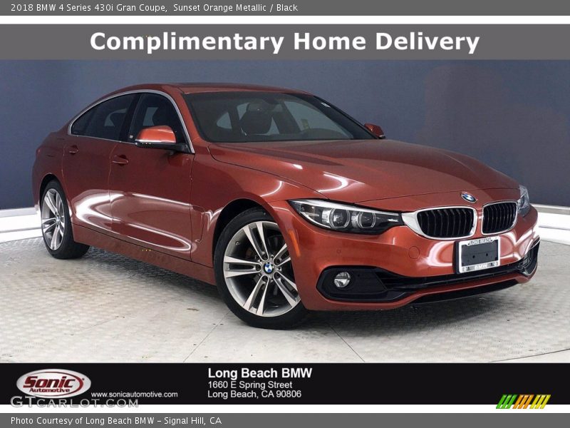 Sunset Orange Metallic / Black 2018 BMW 4 Series 430i Gran Coupe