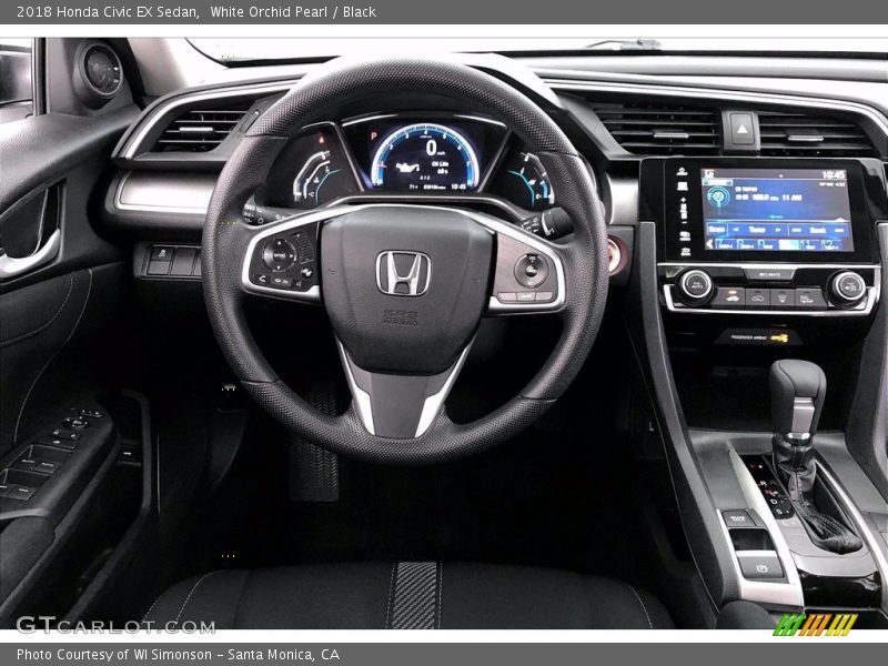 White Orchid Pearl / Black 2018 Honda Civic EX Sedan