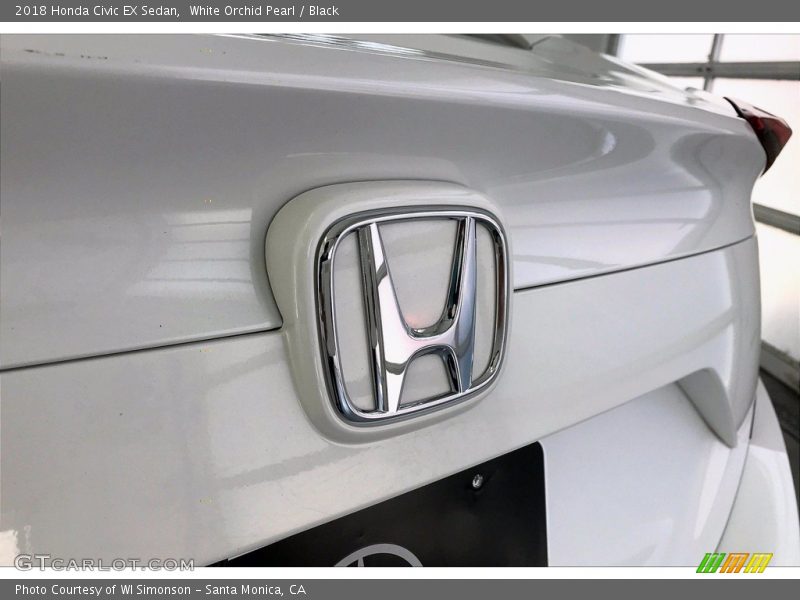 White Orchid Pearl / Black 2018 Honda Civic EX Sedan