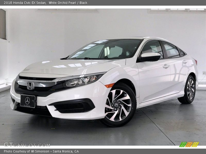 White Orchid Pearl / Black 2018 Honda Civic EX Sedan