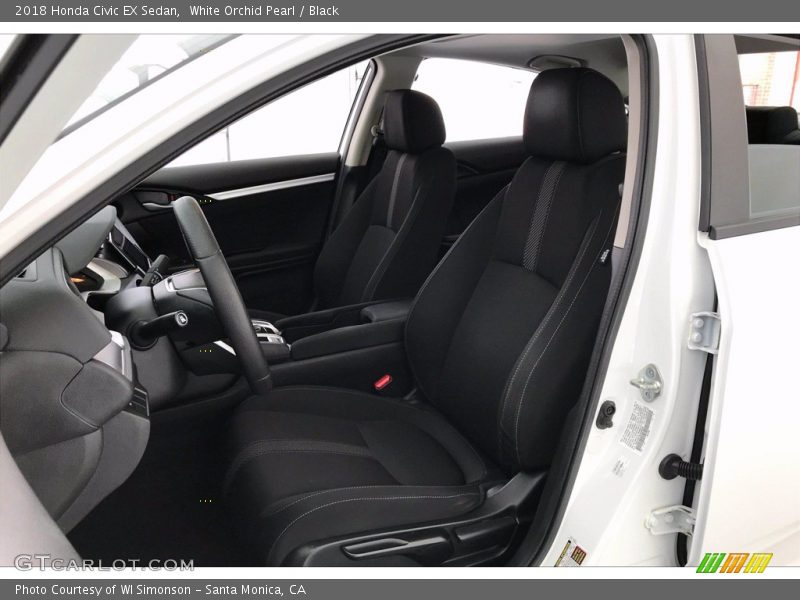 White Orchid Pearl / Black 2018 Honda Civic EX Sedan