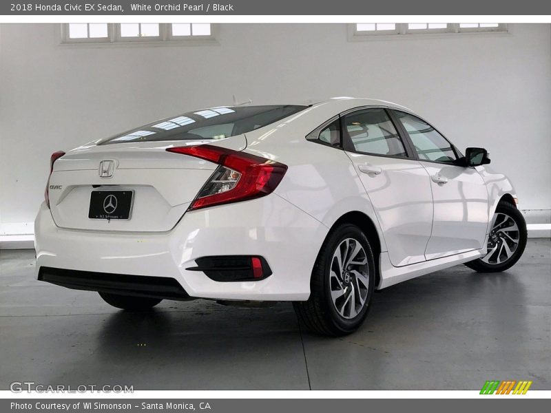 White Orchid Pearl / Black 2018 Honda Civic EX Sedan
