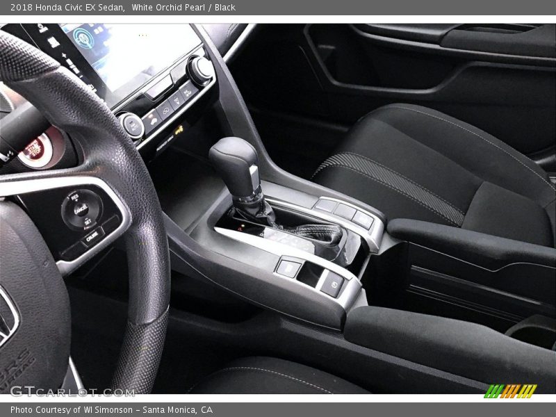 White Orchid Pearl / Black 2018 Honda Civic EX Sedan