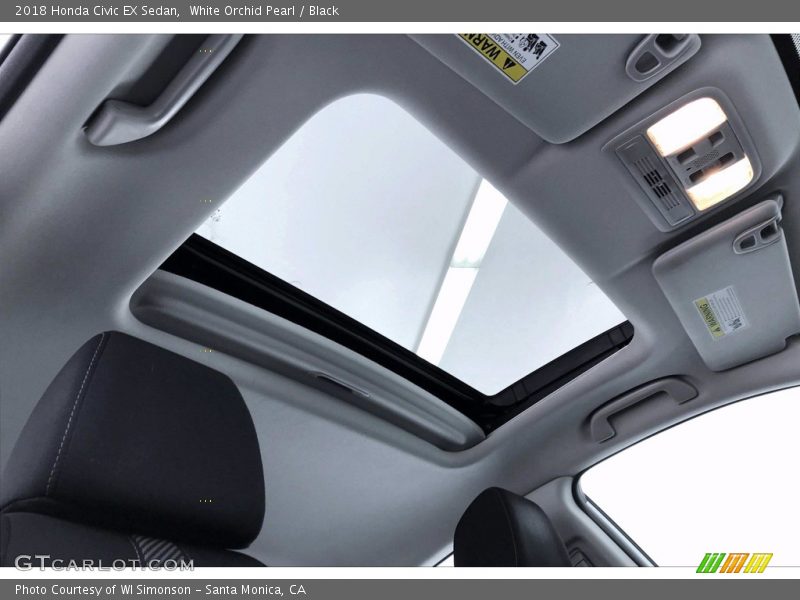 White Orchid Pearl / Black 2018 Honda Civic EX Sedan