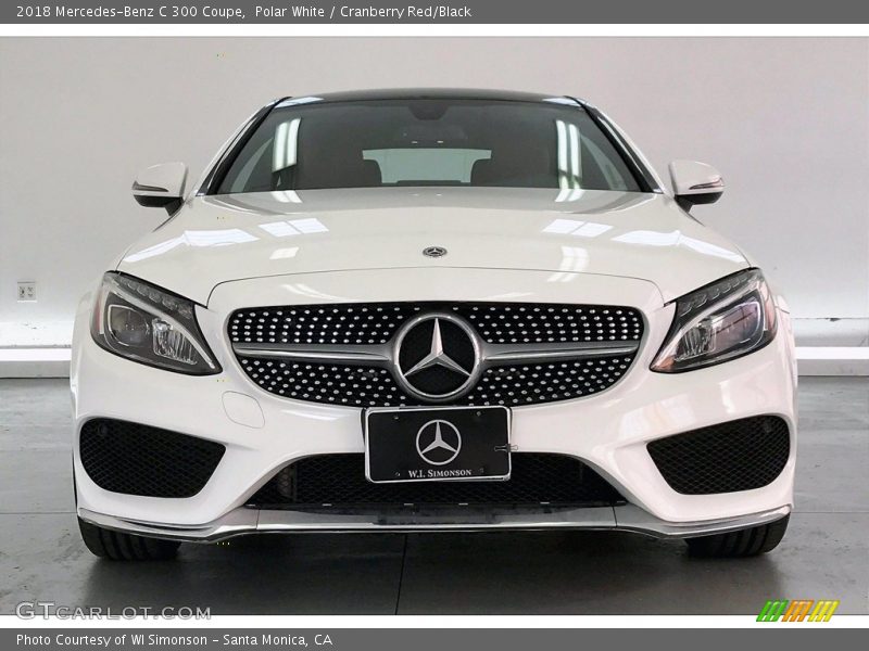 Polar White / Cranberry Red/Black 2018 Mercedes-Benz C 300 Coupe