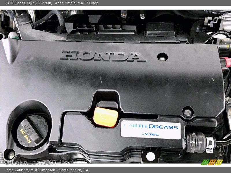 White Orchid Pearl / Black 2018 Honda Civic EX Sedan