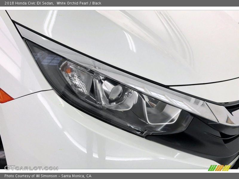 White Orchid Pearl / Black 2018 Honda Civic EX Sedan