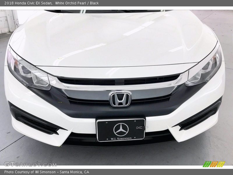 White Orchid Pearl / Black 2018 Honda Civic EX Sedan