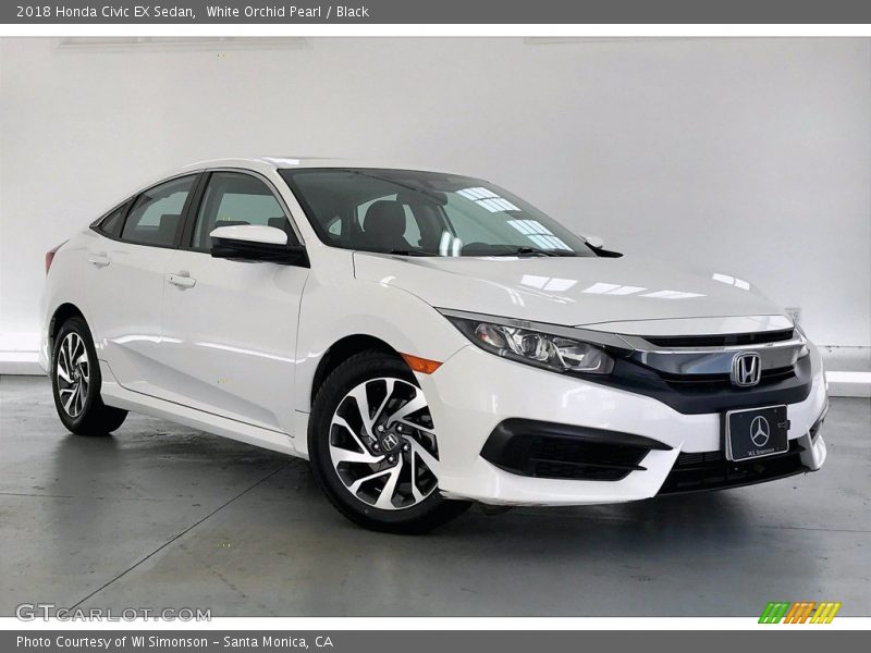 White Orchid Pearl / Black 2018 Honda Civic EX Sedan