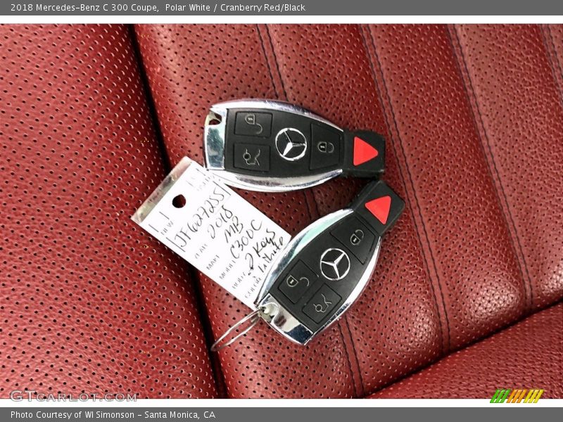 Polar White / Cranberry Red/Black 2018 Mercedes-Benz C 300 Coupe