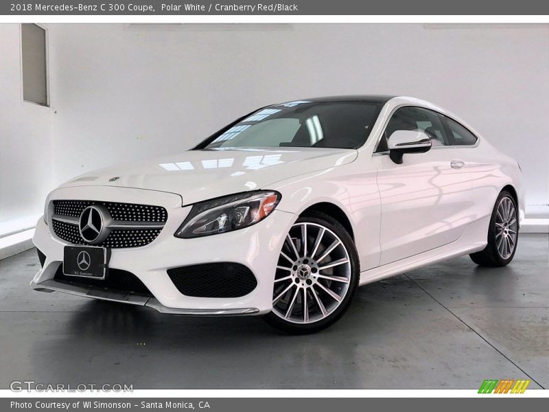 Polar White / Cranberry Red/Black 2018 Mercedes-Benz C 300 Coupe