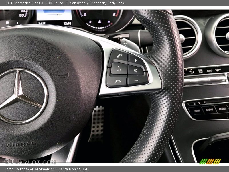 Polar White / Cranberry Red/Black 2018 Mercedes-Benz C 300 Coupe