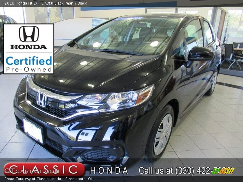 Crystal Black Pearl / Black 2018 Honda Fit LX