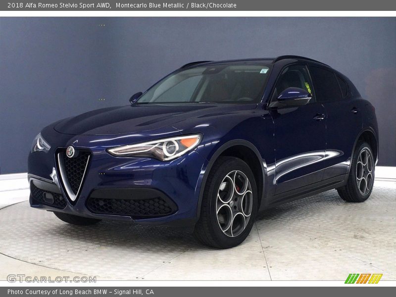 Montecarlo Blue Metallic / Black/Chocolate 2018 Alfa Romeo Stelvio Sport AWD