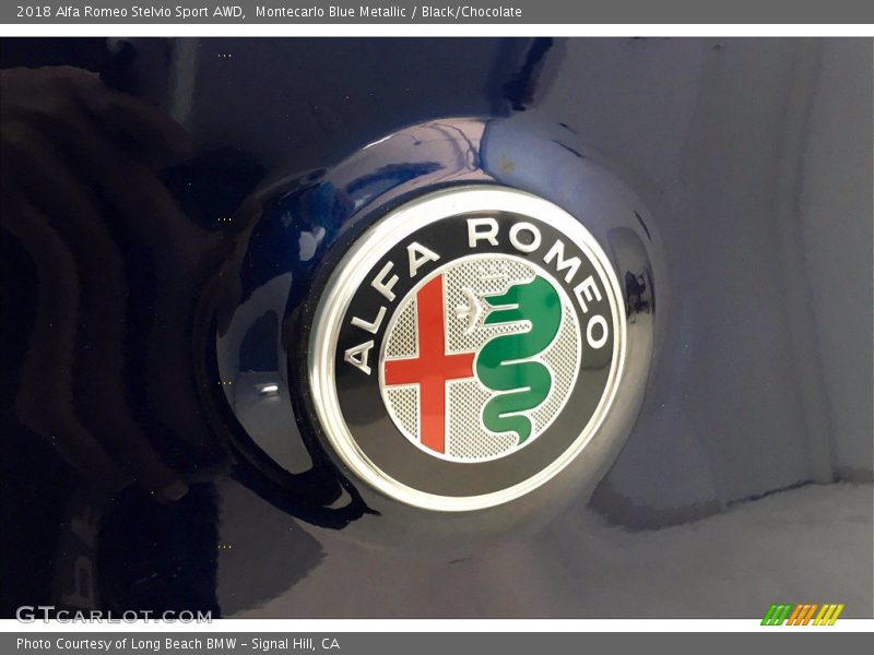 Montecarlo Blue Metallic / Black/Chocolate 2018 Alfa Romeo Stelvio Sport AWD