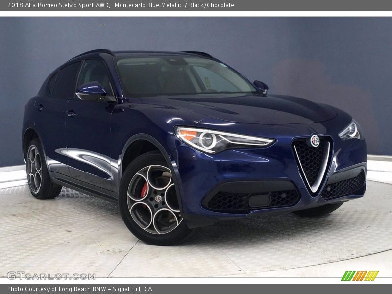 Montecarlo Blue Metallic / Black/Chocolate 2018 Alfa Romeo Stelvio Sport AWD