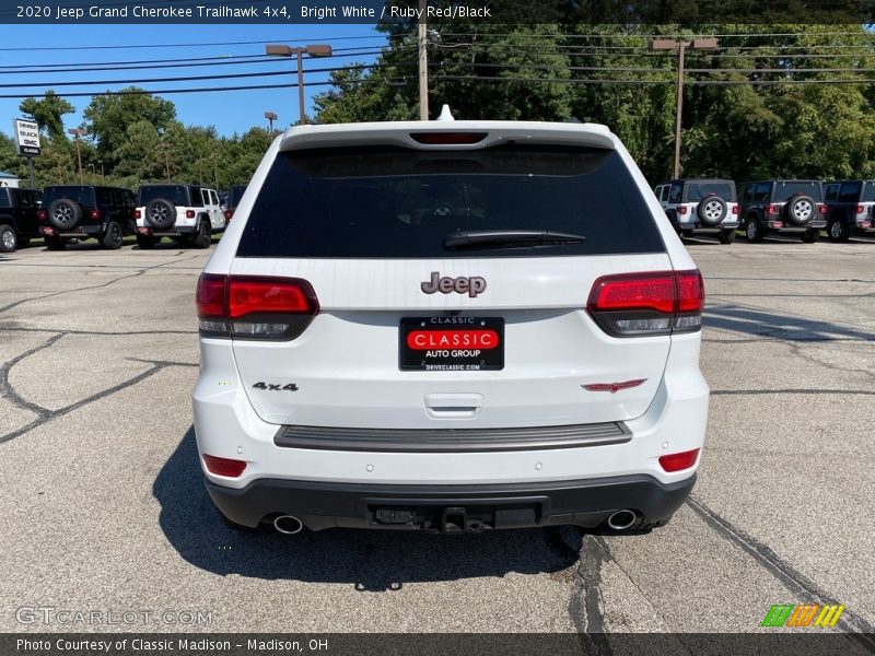 Bright White / Ruby Red/Black 2020 Jeep Grand Cherokee Trailhawk 4x4