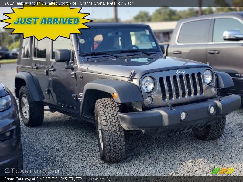 Granite Crystal Metallic / Black 2017 Jeep Wrangler Unlimited Sport 4x4