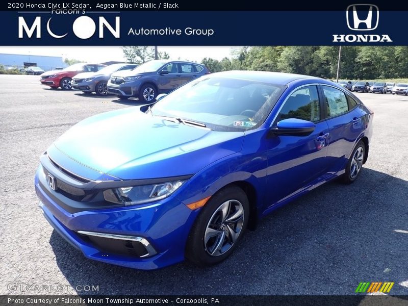 Aegean Blue Metallic / Black 2020 Honda Civic LX Sedan