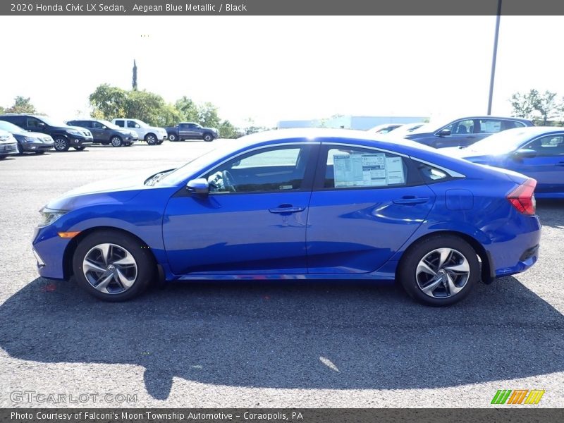 Aegean Blue Metallic / Black 2020 Honda Civic LX Sedan