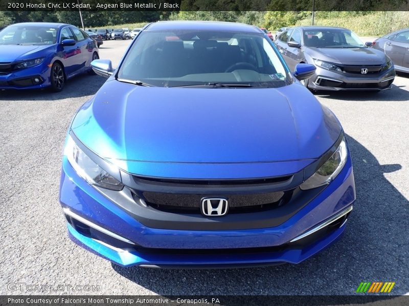 Aegean Blue Metallic / Black 2020 Honda Civic LX Sedan