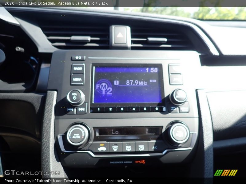 Aegean Blue Metallic / Black 2020 Honda Civic LX Sedan