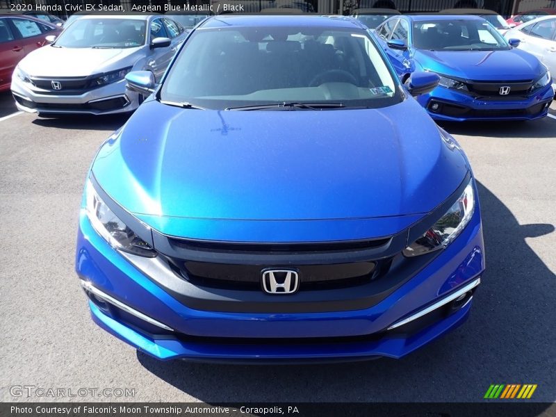 Aegean Blue Metallic / Black 2020 Honda Civic EX Sedan