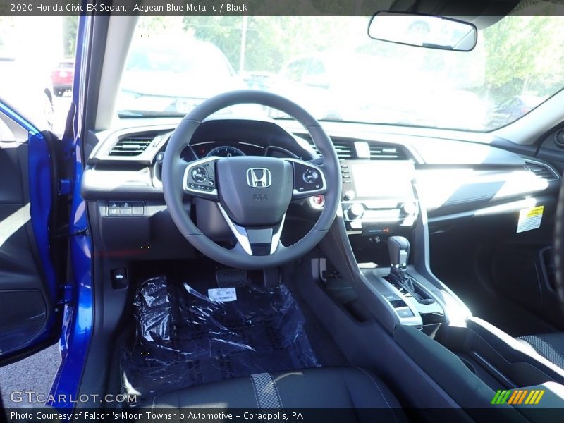 Aegean Blue Metallic / Black 2020 Honda Civic EX Sedan