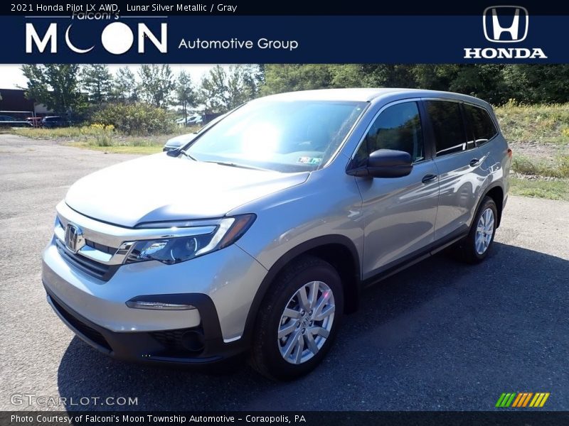 Lunar Silver Metallic / Gray 2021 Honda Pilot LX AWD